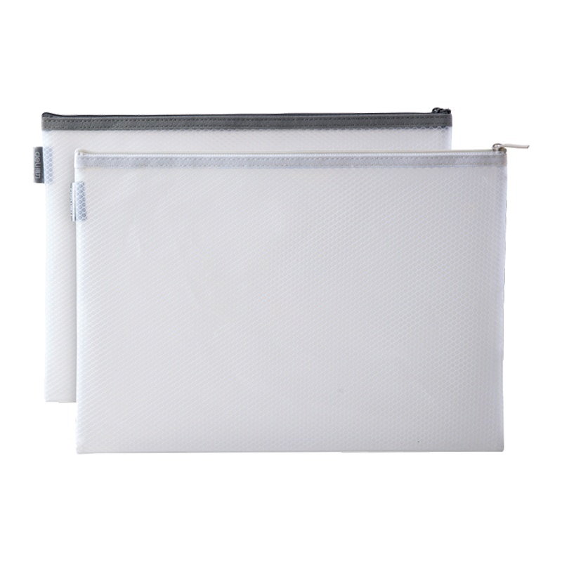 得力(deli)63455网格拉链袋 A5/5个混色 拉链文件袋防水资料袋 财务票据收纳袋学生文具袋试卷档案袋