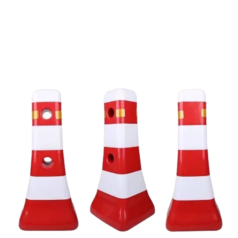 宏建 塑料隔离墩 800*360*360mm 道路护栏围栏围挡反光小水马防撞桶路障反光锥 红蓝两色可选