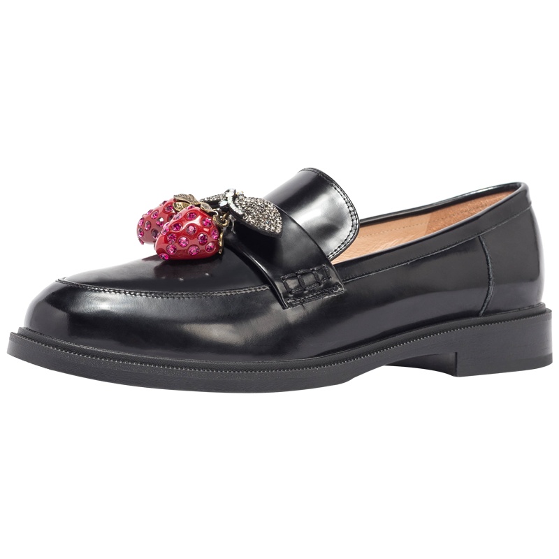 St&Sat/星期六新款简约英伦风低跟圆头深口单鞋女SS03112200