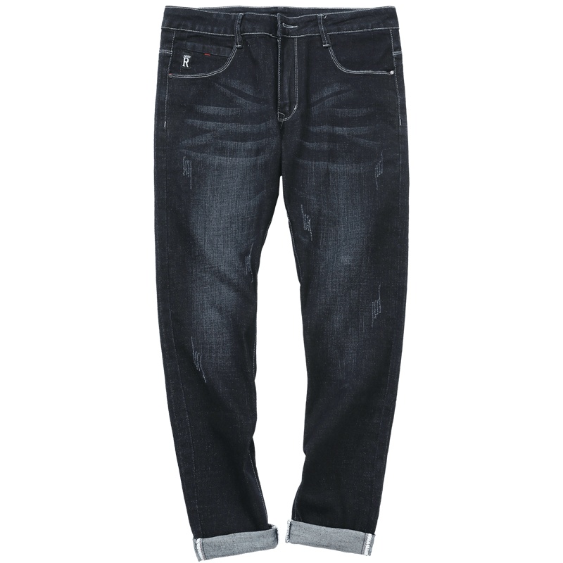 千纸鹤男装秋季新款男士牛仔裤修身直筒韩版男长裤子80258