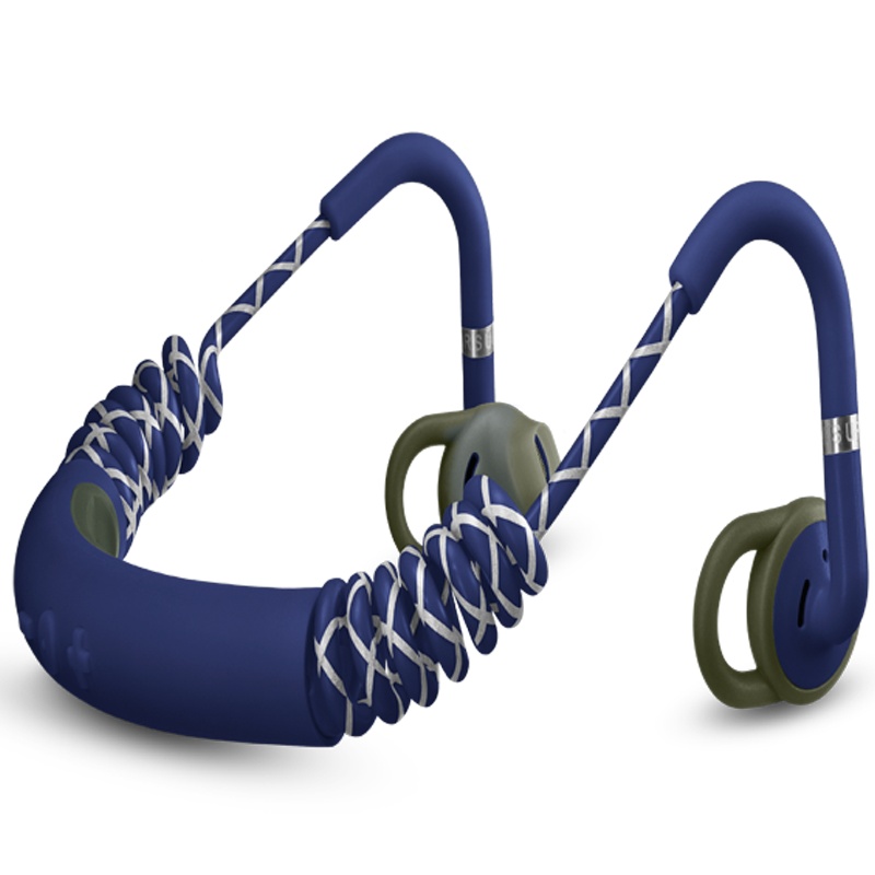 城市之音(URBANEARS) Stadion 后挂式无线蓝牙运动跑步耳机耳塞耳麦 防汗反光线材 Trail 趣游蓝