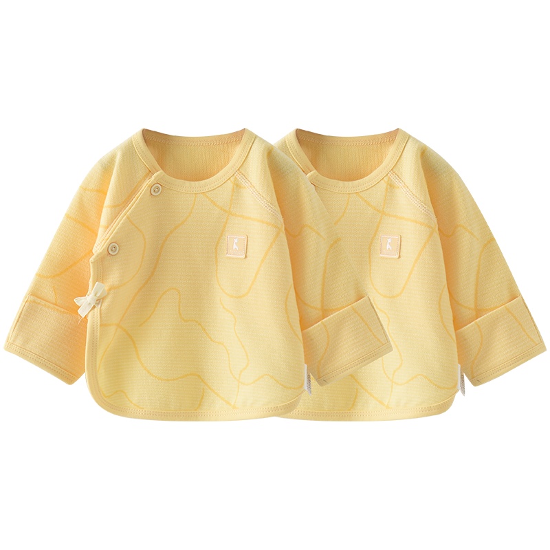 童泰(TONGTAI)2021年四季款0-3月新生婴儿衣服男女宝宝纯棉家居服上装半背衣两件装