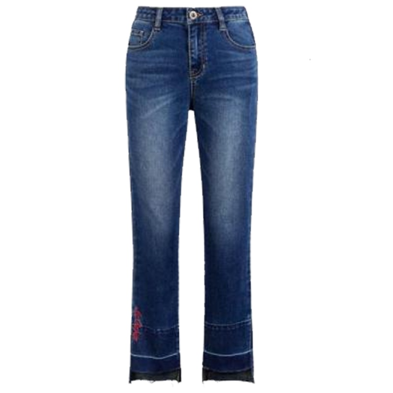 【热卖】拉贝缇秋女韩版时尚直筒学生显瘦宽松原宿休闲牛仔铅笔裤60006344