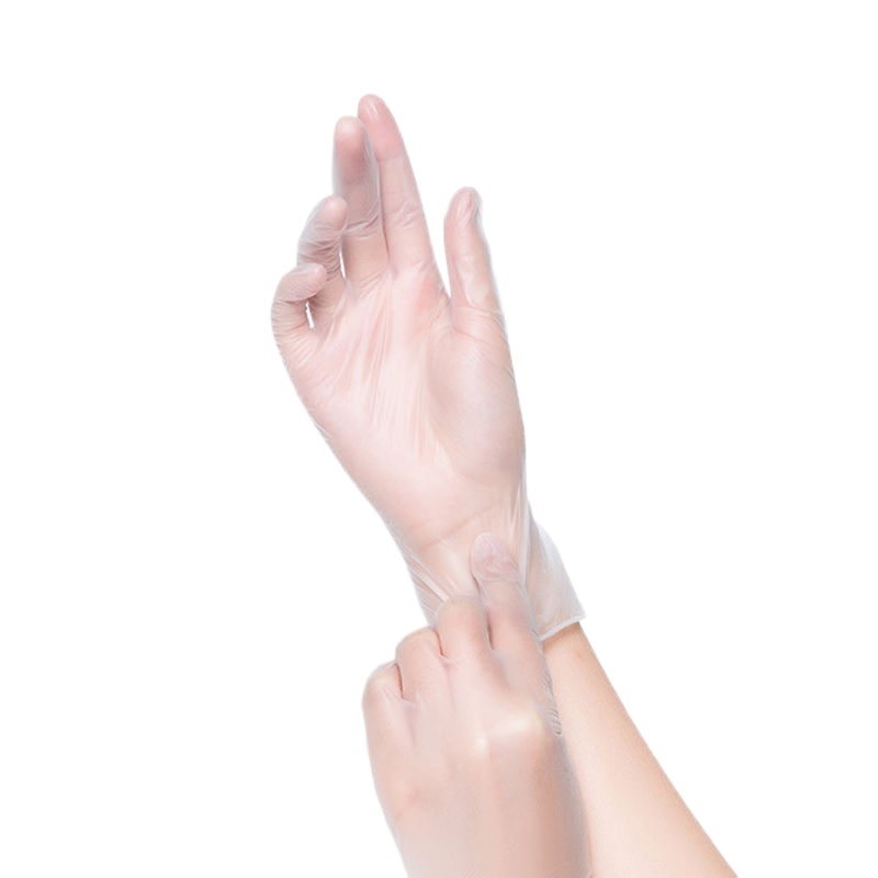 乳胶薄膜防护一次性手套pvc加厚防水手套食品级橡胶女家用|透明PVC微弹4只[袋装] 中号M