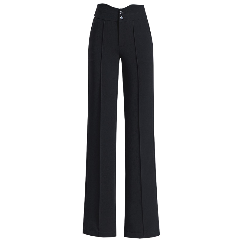 恒源祥女裤春季新款职业高腰阔腿裤黑色显瘦喇叭休闲裤西装裤