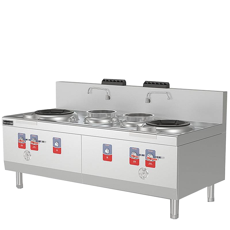 乐创(Lecon)商用燃气双头双尾小炒灶 环保油可选酒店饭堂企业燃气灶 LC-J-STD2