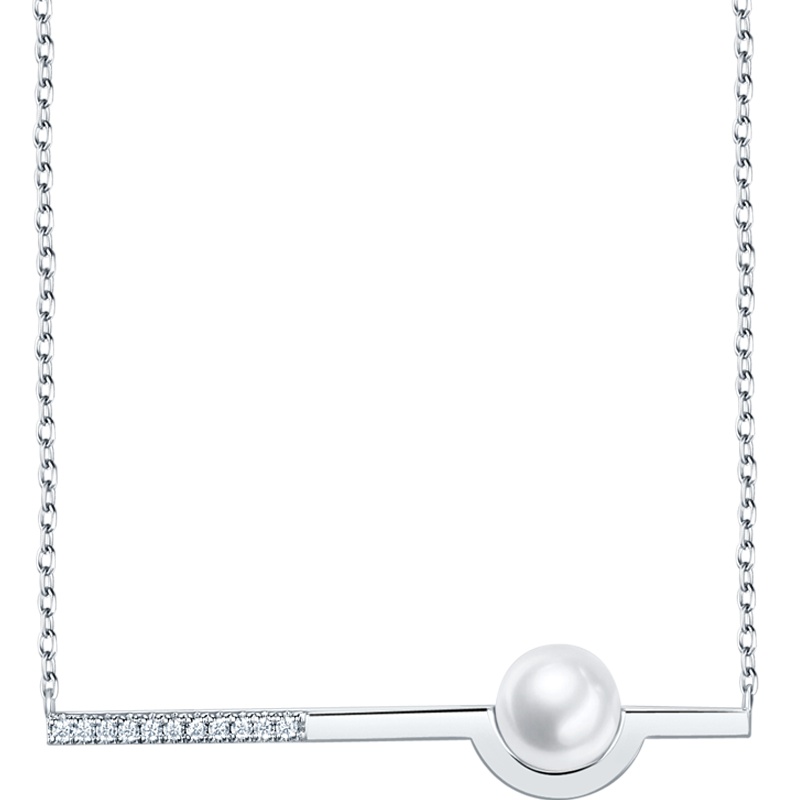 周大福monologue独白主角几何925银珍珠吊坠项链MA314