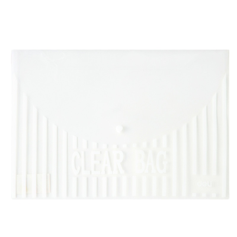 得力5502 文件袋资料袋 A4透明按扣公文袋 扣袋档案袋 文件袋 防水耐用(徐州直供)