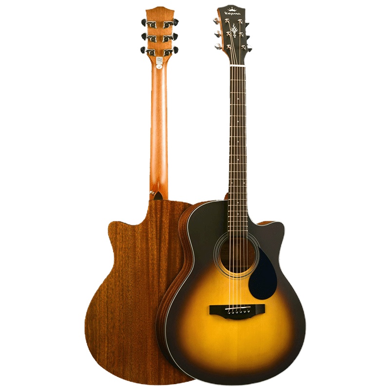 卡马(KEPMA)EAC3TSM全新款民谣吉他初学者木吉他OM捅型 入门吉它jita哑光日落色40英寸