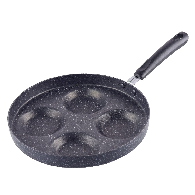 煎蛋锅平底锅创意家用小号煎鸡蛋荷包蛋汉堡蛋饺锅模具煎蛋器-28cm爱心四孔煎蛋