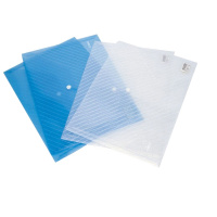 得力 5501 透明文件袋A4档案资料袋考试收纳袋子 按扣纽扣袋票据收纳袋