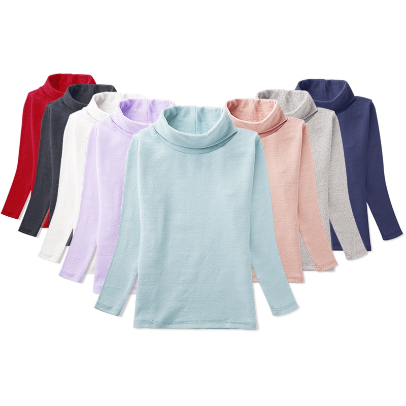 小红豆童装儿童高领打底衫男女童棉质长袖T恤春秋装翻领保暖上衣