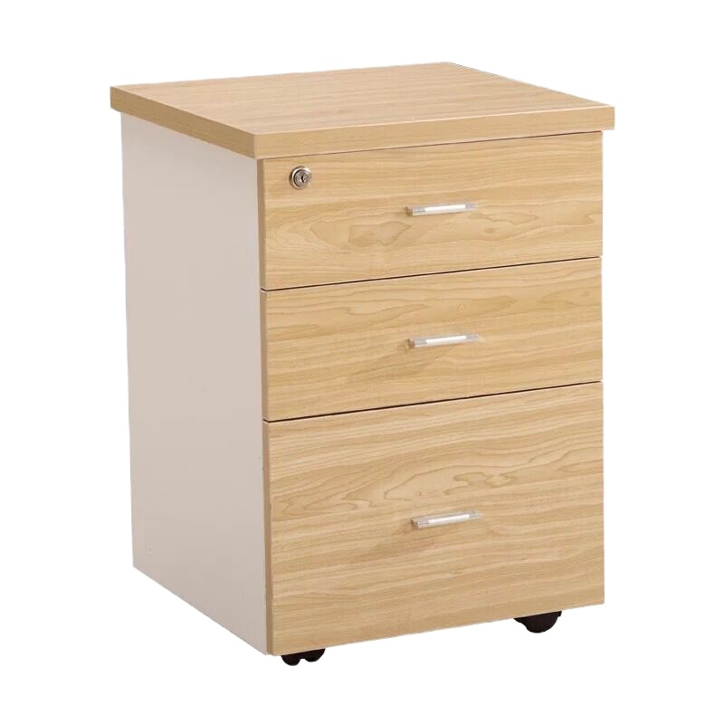 洛伊丽 简约办公活动柜落地式移动文件柜矮柜活动柜子 资料柜收纳柜带锁 三抽屉活动柜多色可选,支持定制