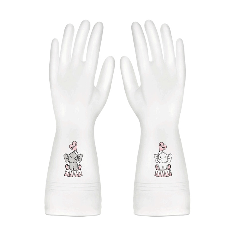 澳洲Mr Clean洗碗手套橡胶手套食品级材质家务清洁手套厨房加厚加长耐用防水洗衣服手套薄小飞象M码 3双装