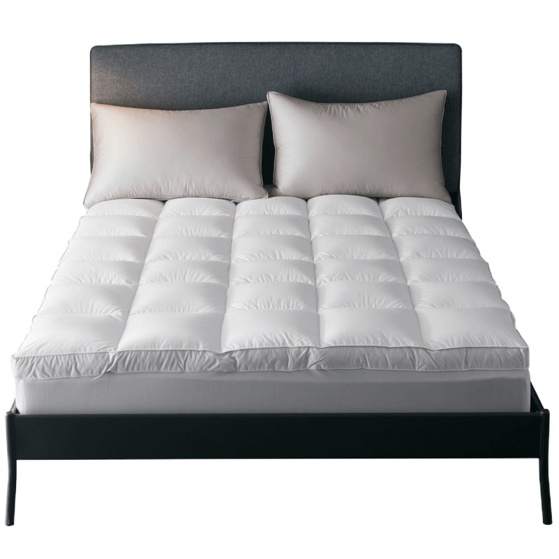 鸿润家纺1.5m1.8m羽绒床垫 白鸭绒双层床褥 双人全棉保暖羽绒褥子