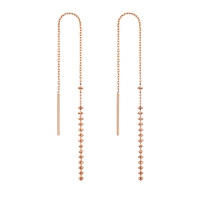 Ryual 18K金耳线 AU750玫瑰金流苏耳坠 K金三色长款耳饰 黄金女士耳环计价款送恋人女友