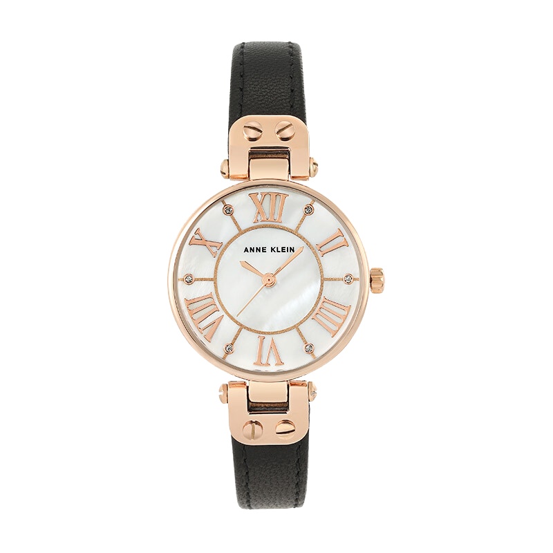 安妮克莱因（ANNE KLEIN）摩登复古系列时尚天然贝母表盘石英女士手表AK/2718RGBK
