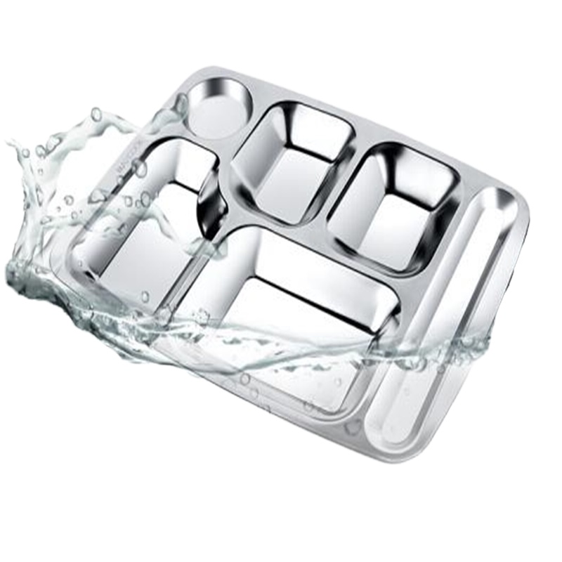 不锈钢餐盘 6格 个