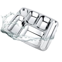 不锈钢餐盘 6格 个