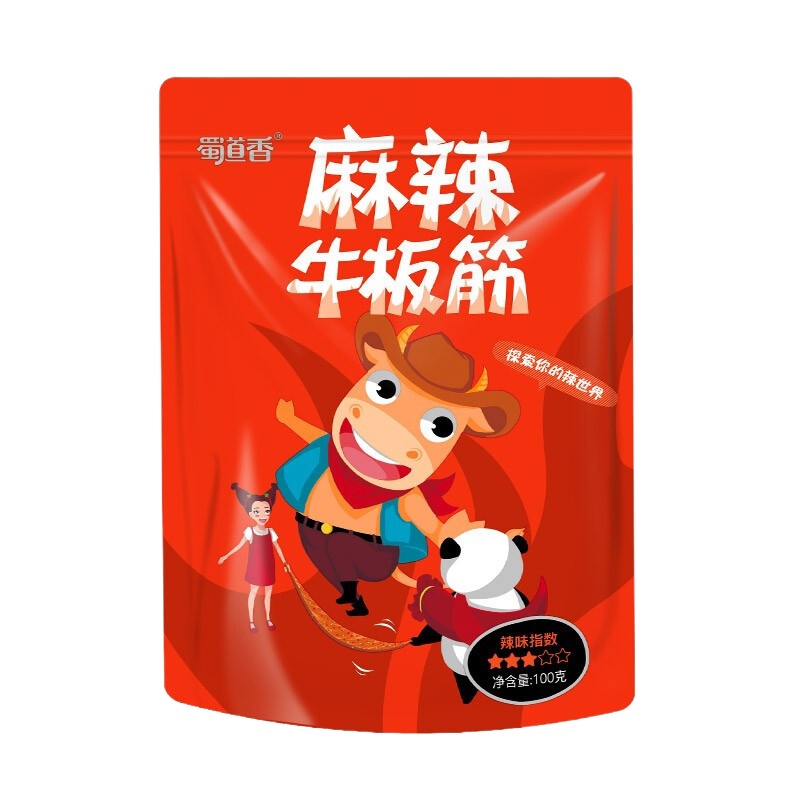 WQZY蜀道香麻辣牛板筋100g*3