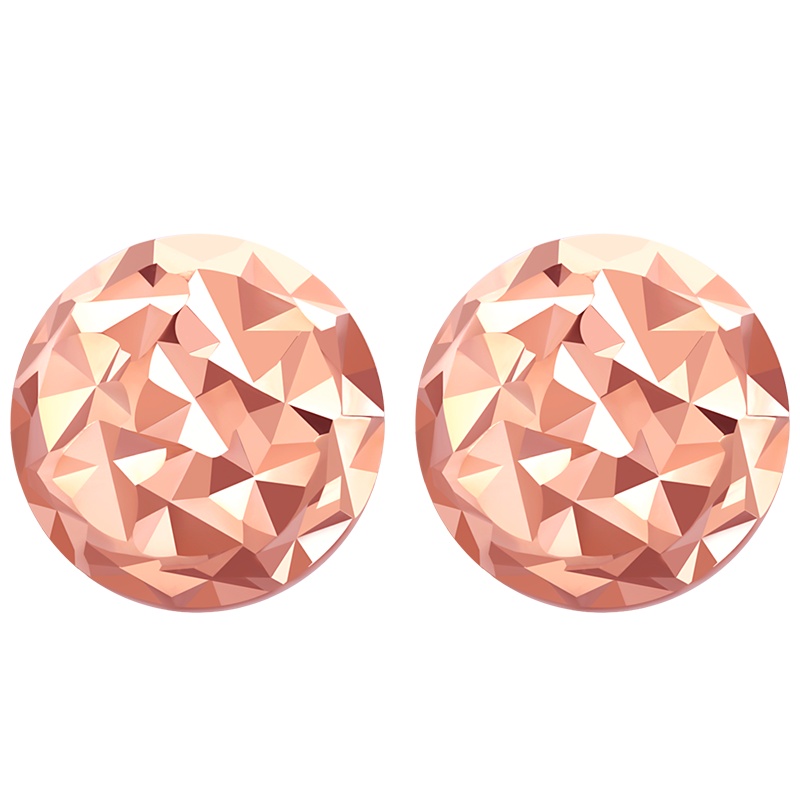 佰色传情18K金耳饰女简约彩金耳钉车花Au750玫瑰金耳环送女友送闺蜜朋友生日节礼物