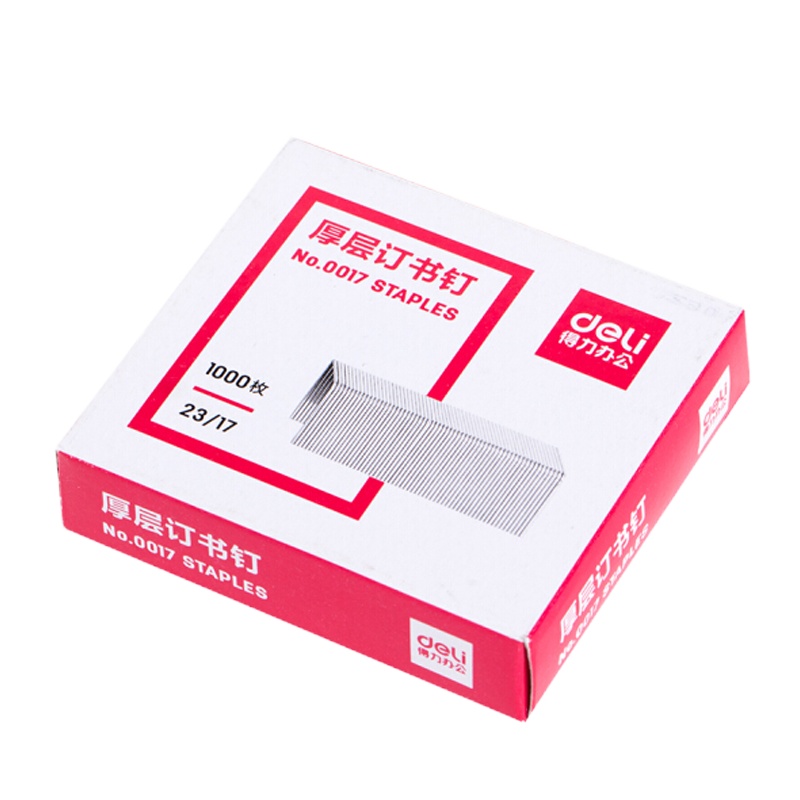得力 厚层订书钉订书针 1000枚盒 单盒装 0017