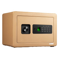 得力(deli)指纹密码保管箱(白色) 高25cm双保险入柜办公家用防盗小型隐形保管柜 入墙保险柜保险箱