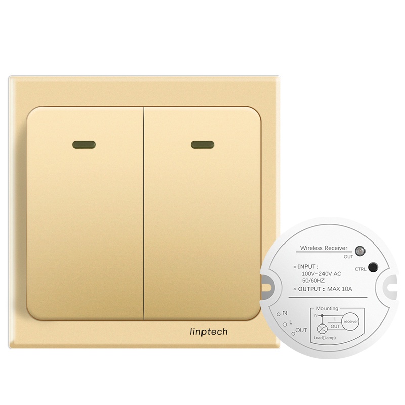 领普科技(linptech)智能开关自发电免布线 K2系列无线遥控开关套装