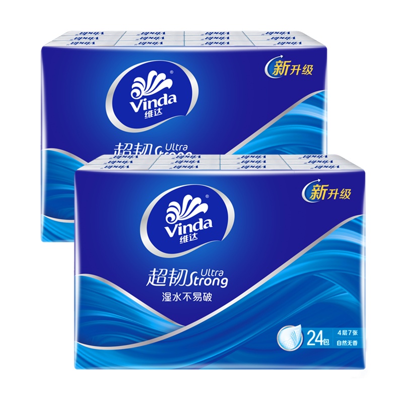 维达(Vinda) 手帕纸4层*7张*48包 手帕餐巾纸小包纸巾(新旧包装交替发货)