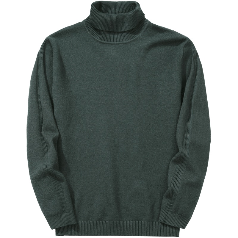 千纸鹤男士针织衫2019秋冬休闲新款黑色高领毛衣男冬季加厚开衫潮55052