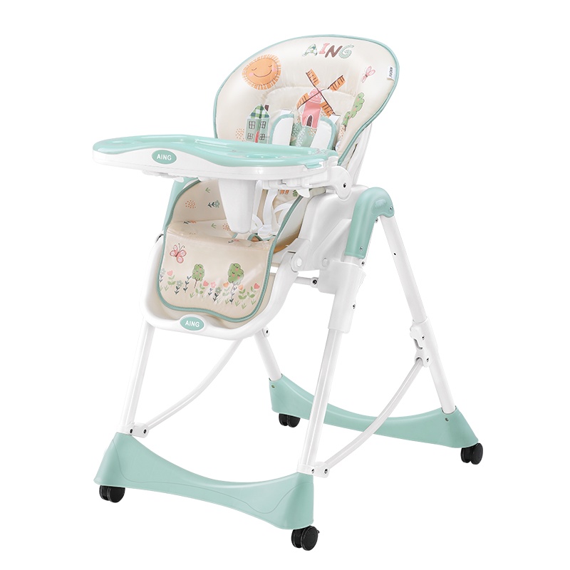 爱音(Aing) 欧式婴儿餐椅儿童多功能宝宝餐椅可折叠便携式吃饭桌椅座椅C002X
