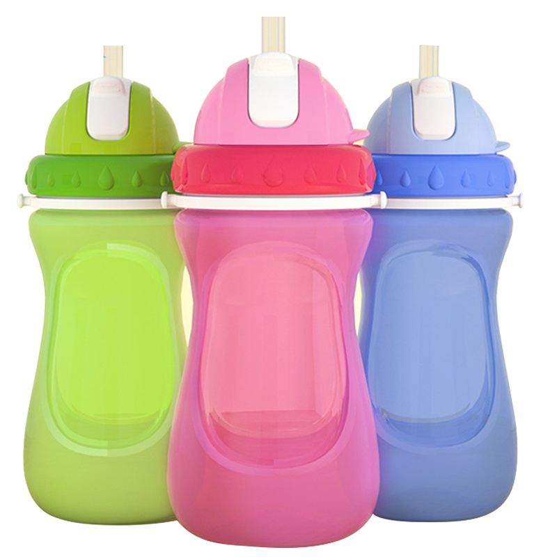 伊斯卡尔(Easycare)安全儿童水壶婴儿吸管杯防漏喝水杯宝宝学饮杯450ml颜色随机