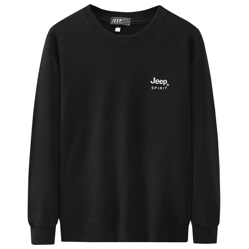 JEEP SPIRIT吉普卫衣男2021秋季新款纯色圆领卫衣男休闲宽松百搭纯棉套头衫