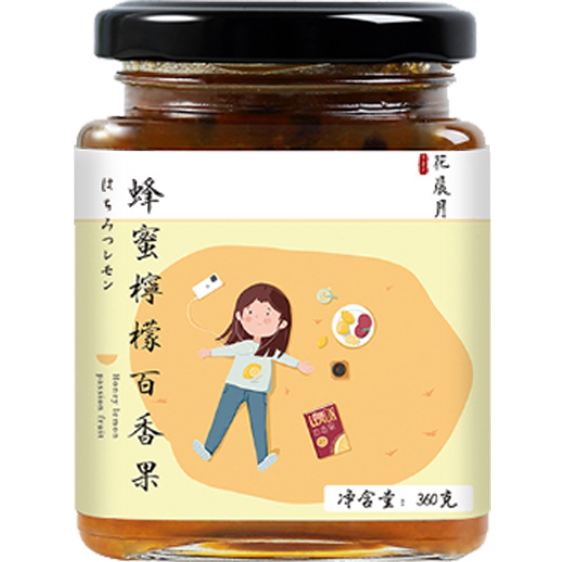 花晨月百香果蜂蜜茶360g*2水果茶泡水喝的柠檬蜂蜜柚子茶罐装冲饮料