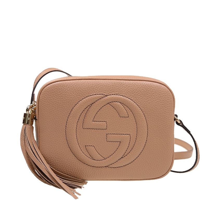 GUCCI 古驰 Soho系列杏色牛皮女士斜挎包 308364-A7M0G-2754