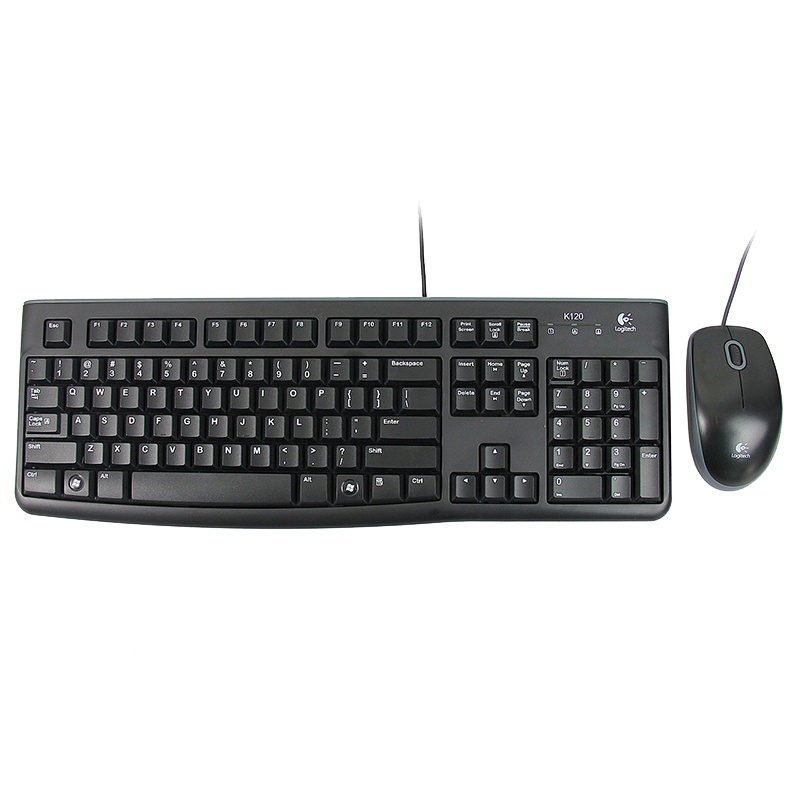 罗技MK120 黑色USB有线键盘鼠标套装笔记本电脑游戏键鼠套装