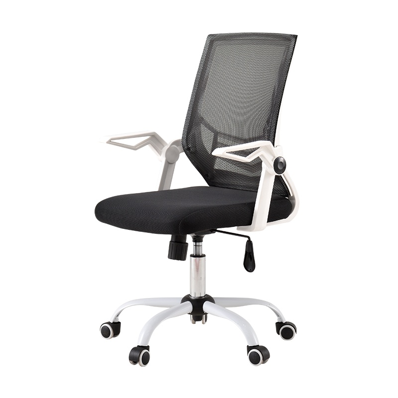 全简电脑椅办公转椅职员会议椅家用柔韧透气升降椅子白色