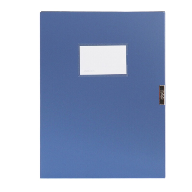 得力(deli) A4粘扣档案盒文件资料收纳文件盒资料盒背宽7.5cm 办公用品 蓝色 5604