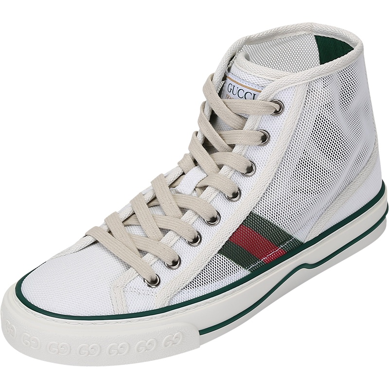 古驰 GUCCI 女士Tennis 1977系列织物网眼系带高帮休闲运动鞋663579 2WB10