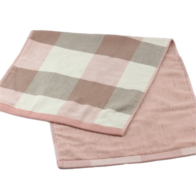 纯棉纱布毛巾素色方格毛巾吸水透气成人洗脸大毛巾