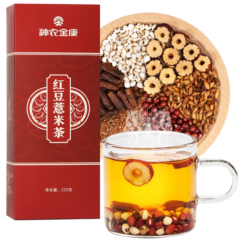 神农金康红豆薏米茯苓芡实非祛湿茶赤小豆苦荞大麦花茶组合养生茶