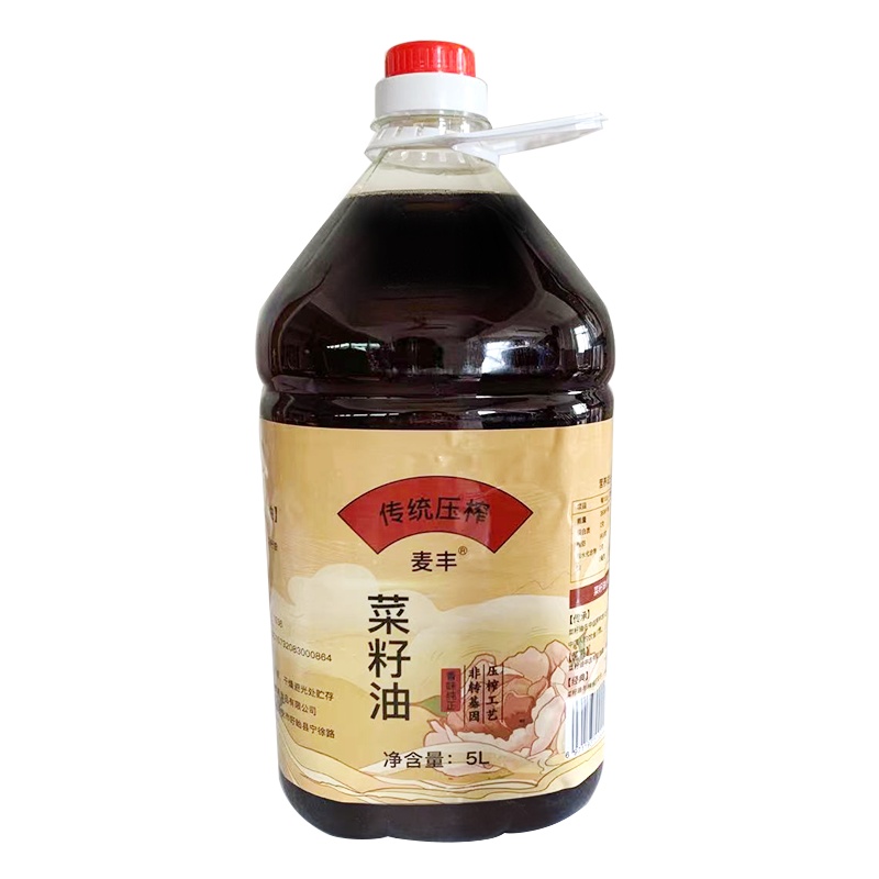 麦丰粮油压榨纯香菜籽油5L 食用油风味菜籽油