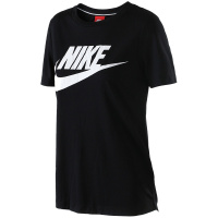 【自营】NIKE耐克女装圆领宽松印花运动休闲短袖T恤829748 L 829748-010黑色