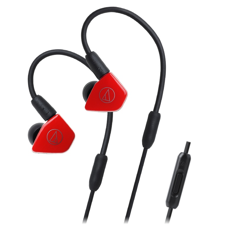 Audio Technica/铁三角 ATH-LS50iS 红色 双动圈手机带线控入耳式耳机