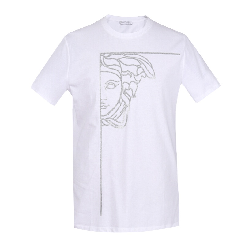 VERSACE 范思哲一线奢侈品男士半脸美杜莎头像棉质短袖T恤 V800683 VJ00472 V7001
