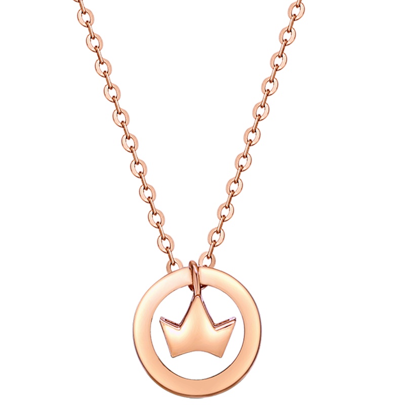 金一 18K金女王皇冠款女士K金项链套链 (定价)CEC002