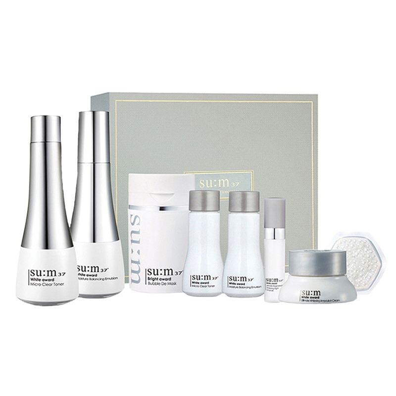 [钻石般白透]su:m 37 苏秘37度 臻白亮肤8件套 护肤套装 清爽温润
