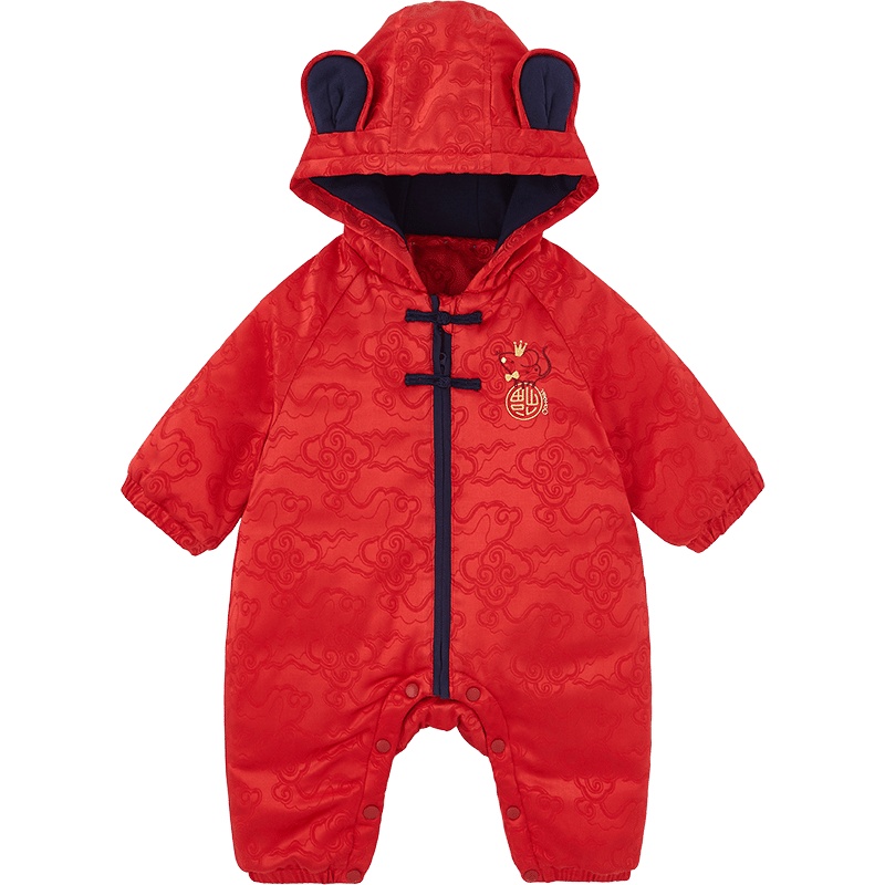 英氏婴儿男女哈衣宝宝爬服连体衣衣服爬服秋冬过年新年系列11093371