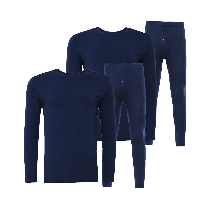 三枪保暖内衣 秋冬新品舒柔莱卡时尚多色男秋衣秋裤套装22295D1(2只装）