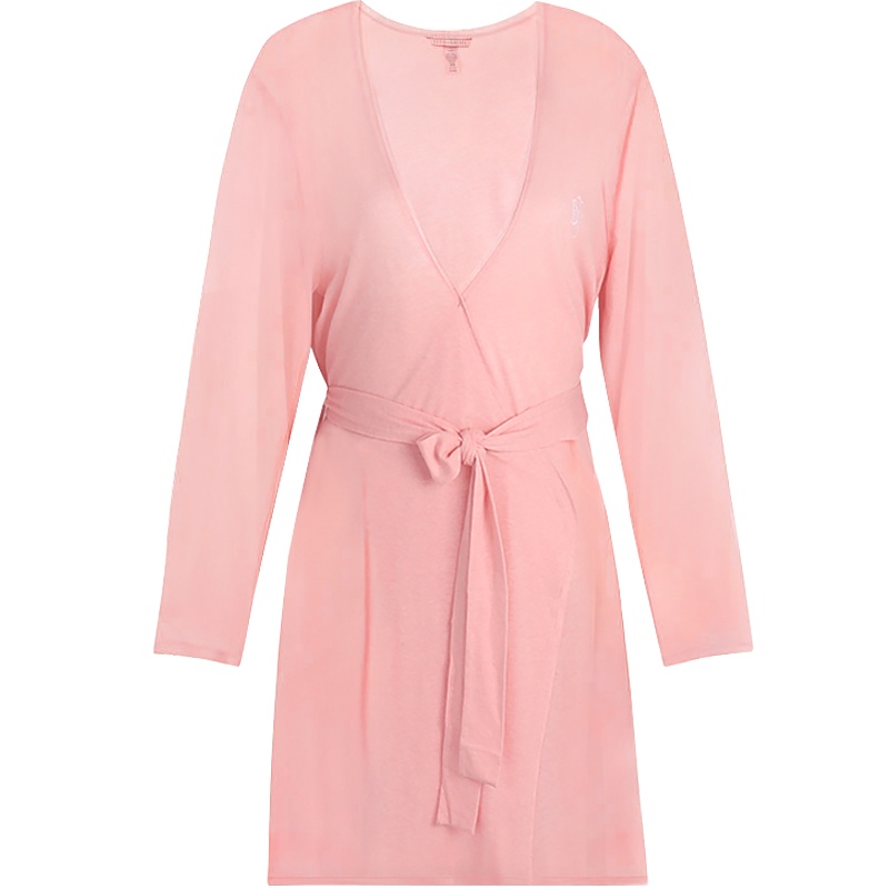 VICTORIA’S SECRET/维多利亚的秘密女式简约舒适莫代尔睡衣长袖系带睡袍睡裙